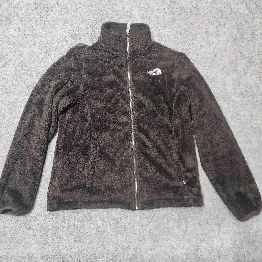 The North Face Womens Brown Sherpa Full Zip Fleece Jacket Sweater Sz Large